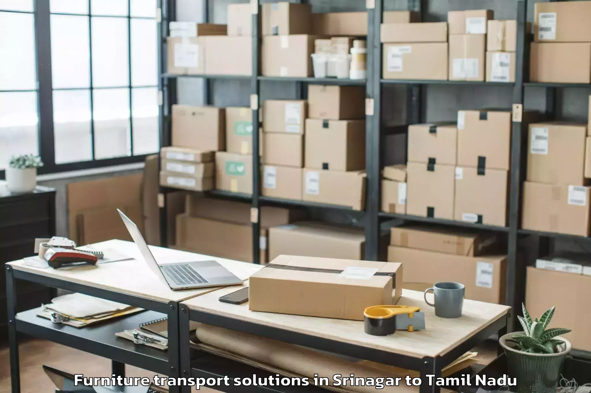 Reliable Srinagar to Virudhachalam Furniture Transport Solutions